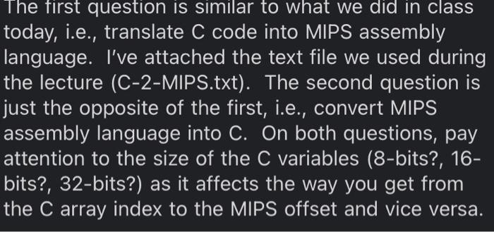 statement into MIPS assembly language code. # Assume the arrays hold 32-bit