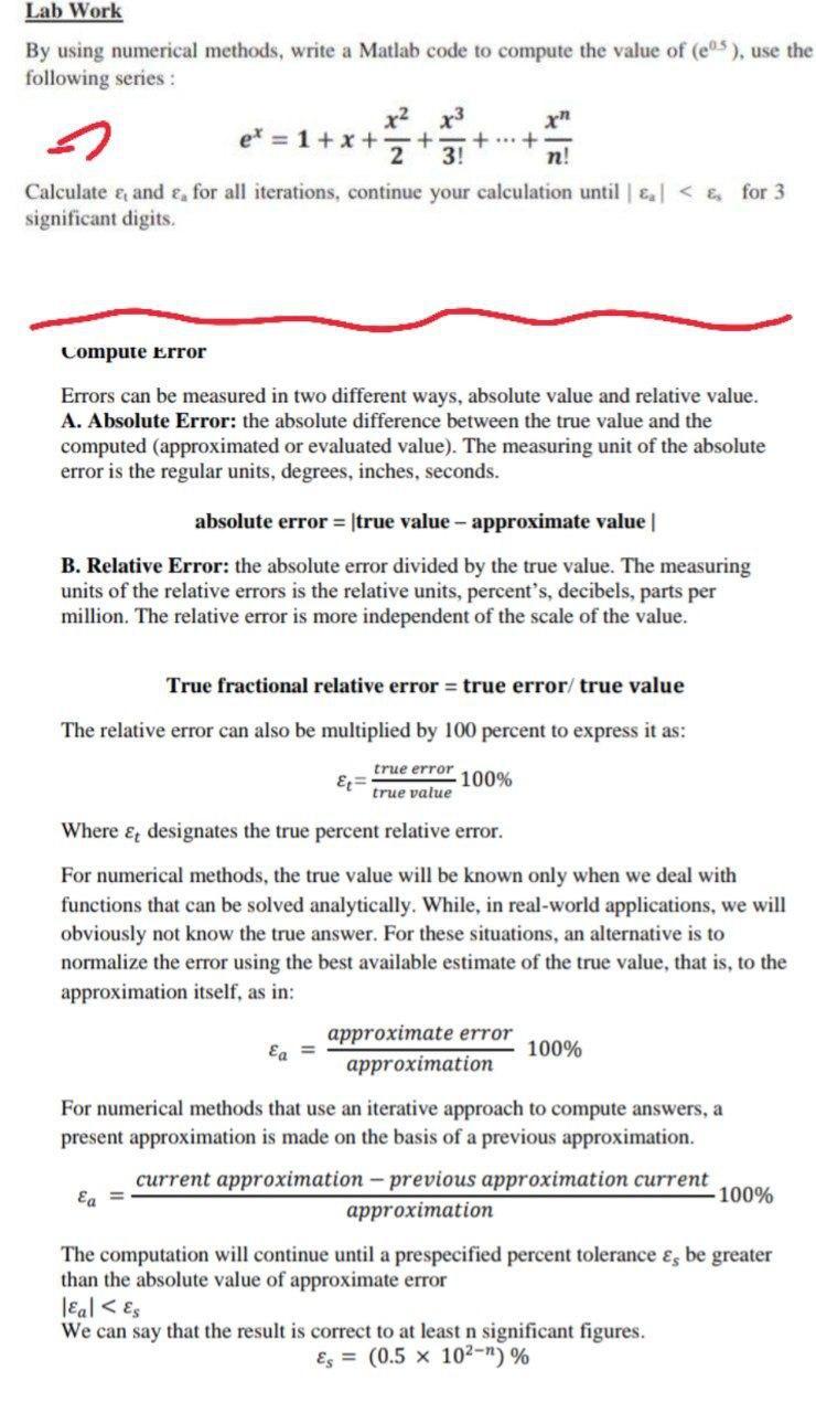 Lab work please solve 20 mint matlab cod Lab Work By using