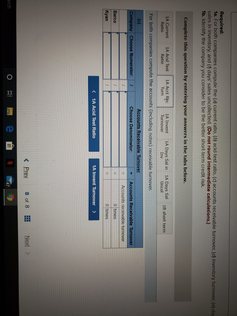 Barco Kyan Company Company Data from the current year-end balance sheets Assets