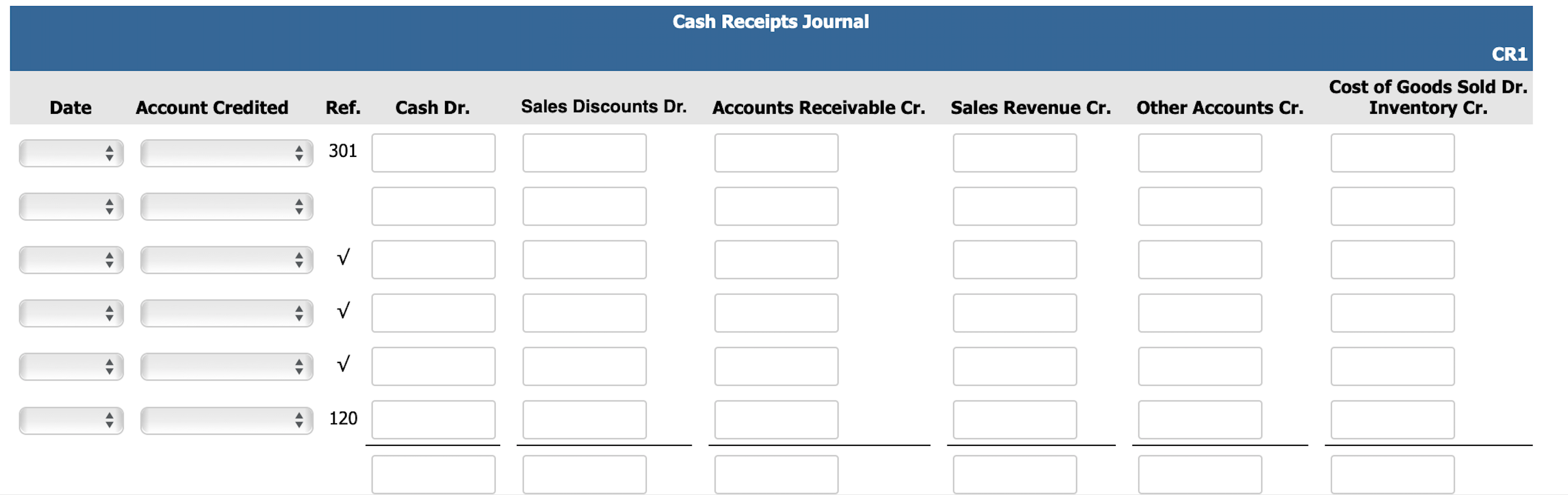 Supplies 505 Cost of Goods Sold 131 Prepaid Rent 631 Supplies Expense
