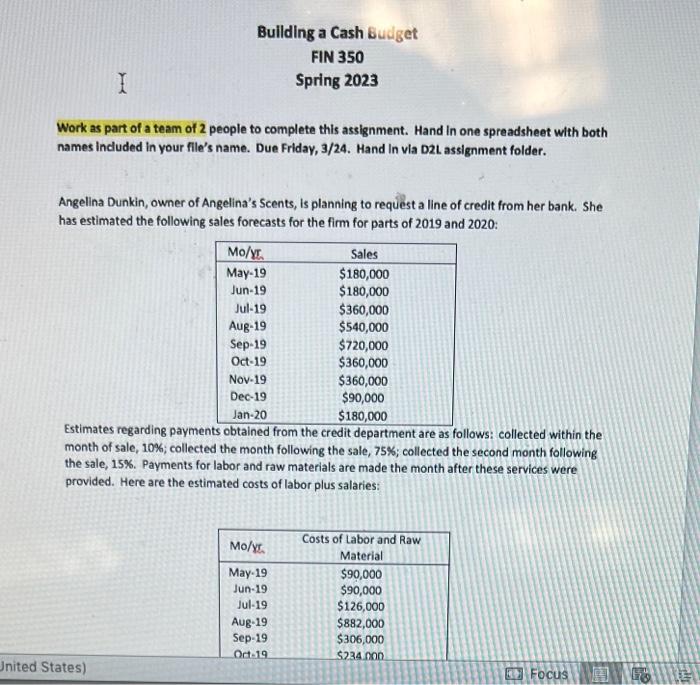 huge assignment due soon and need major help, excel sheet is where