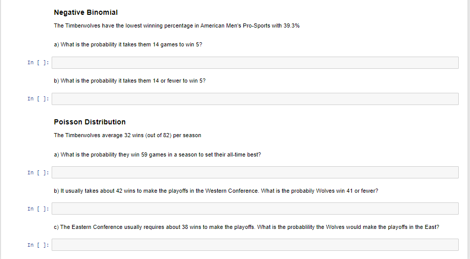 name In [ ]: from scipy import stats Binomial Distributions Define the