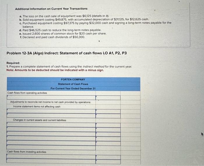 [The following information applies to the questions displayed below.] Forten Company's current
