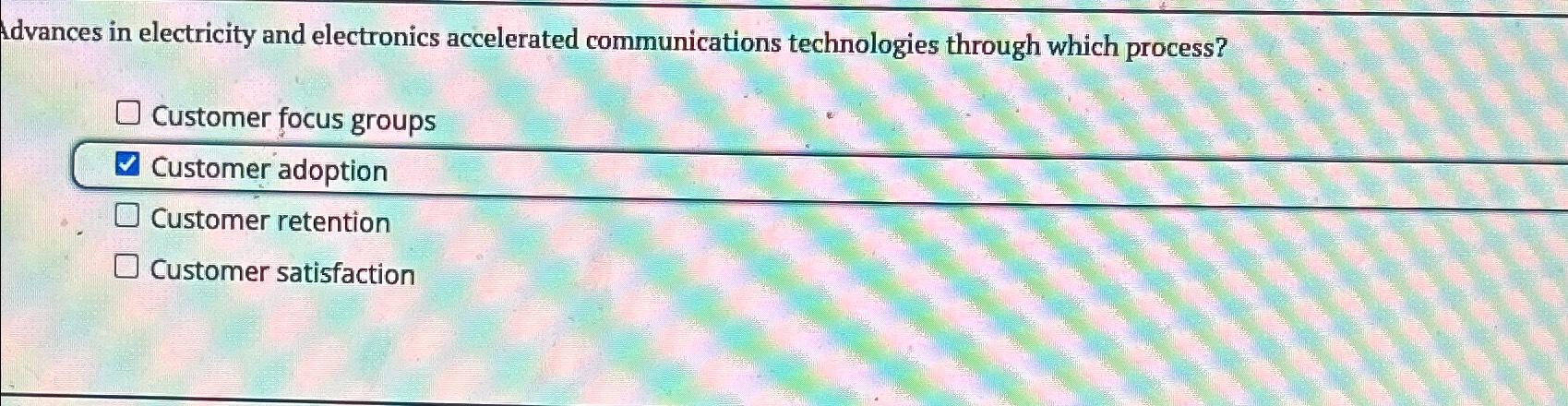  Advances in electricity and electronics accelerated communications technologies through which process?