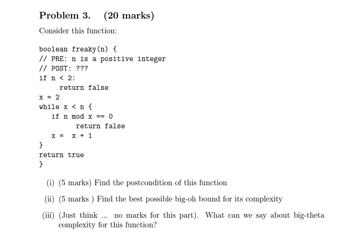  How do I do this problem? 3) [20 marks total] Consider
