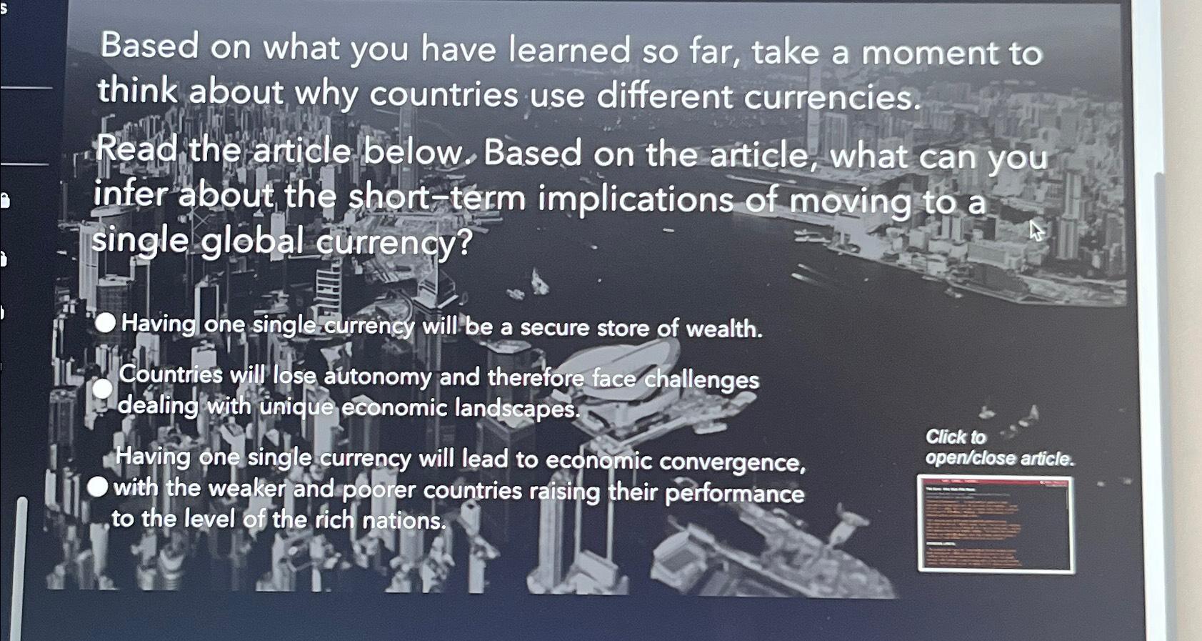  Based on what you have learned so far, take a moment