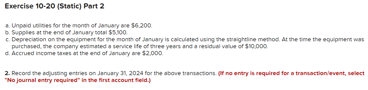 on account, $14,300. January 10 Purchase additional supplies on account, $4,900. January