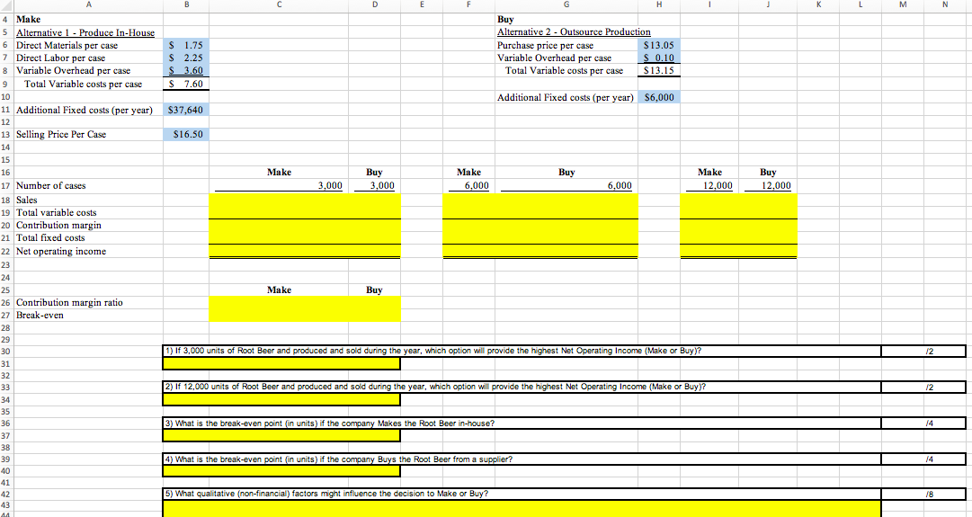  help me with this please and please put excel formulas and