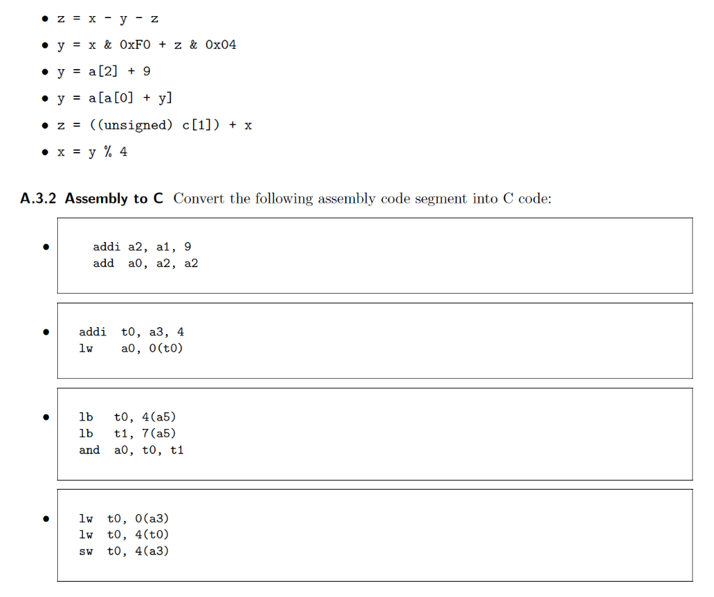 assembly programs using the RISCV assembly code. Since the RISCV assembly code