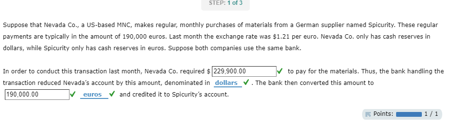 both drop down options are euros and dollars STEP: 1 of