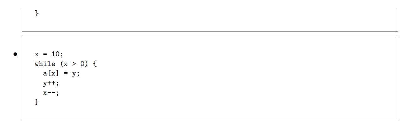 references in COD helpful. In all cases, assume the C variables are