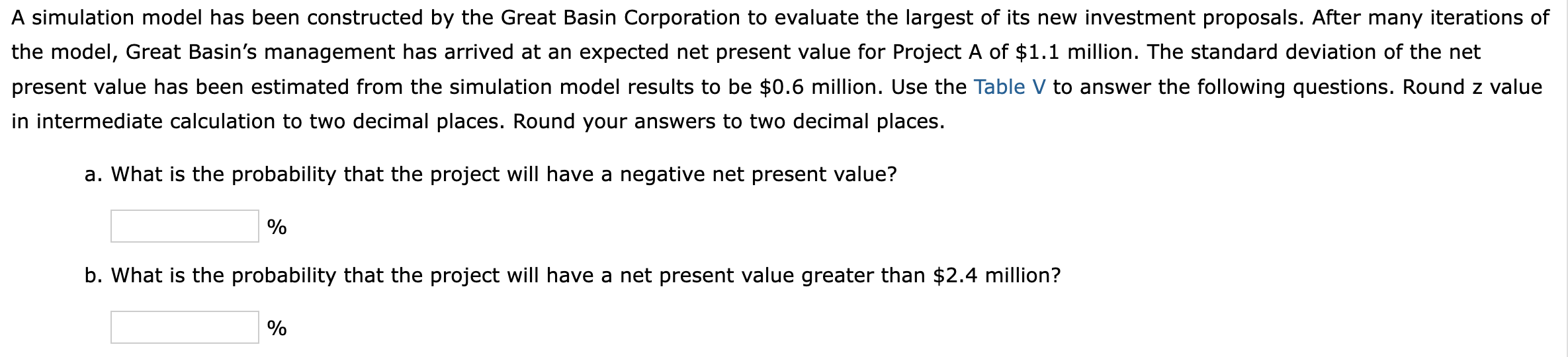 A simulation model has been constructed by the Great Basin Corporation