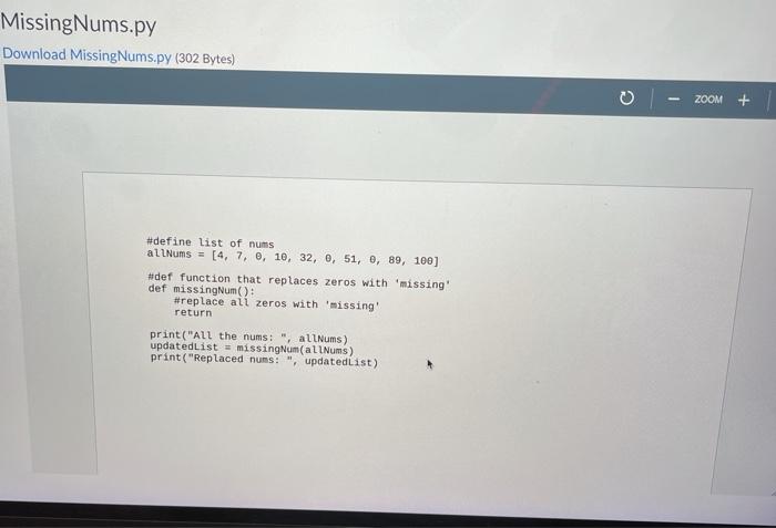 is because the function is incomplete. The purpose of the function is