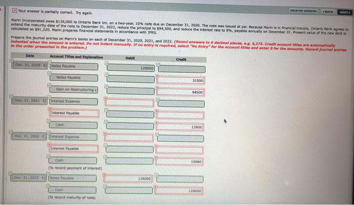  PRINTER VERSION BACK NEXTH Your answer is partially correct. Try again.