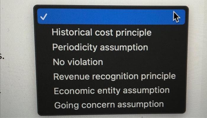 been violated, if any. List only one answer for each situation. a.