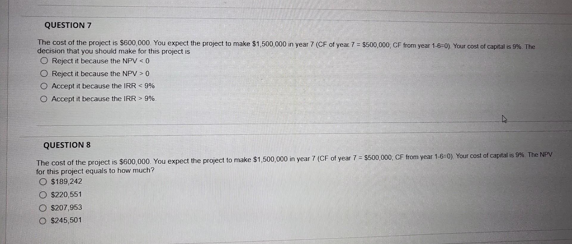  please answer the question 7, 8! Thanks in advance! The cost