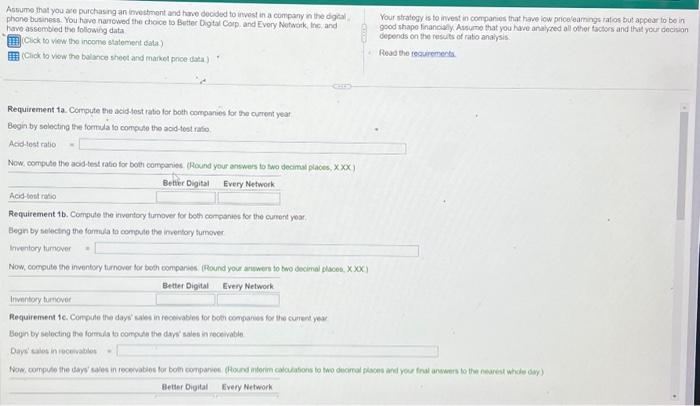  solve all Data table Selected income statement data for the current