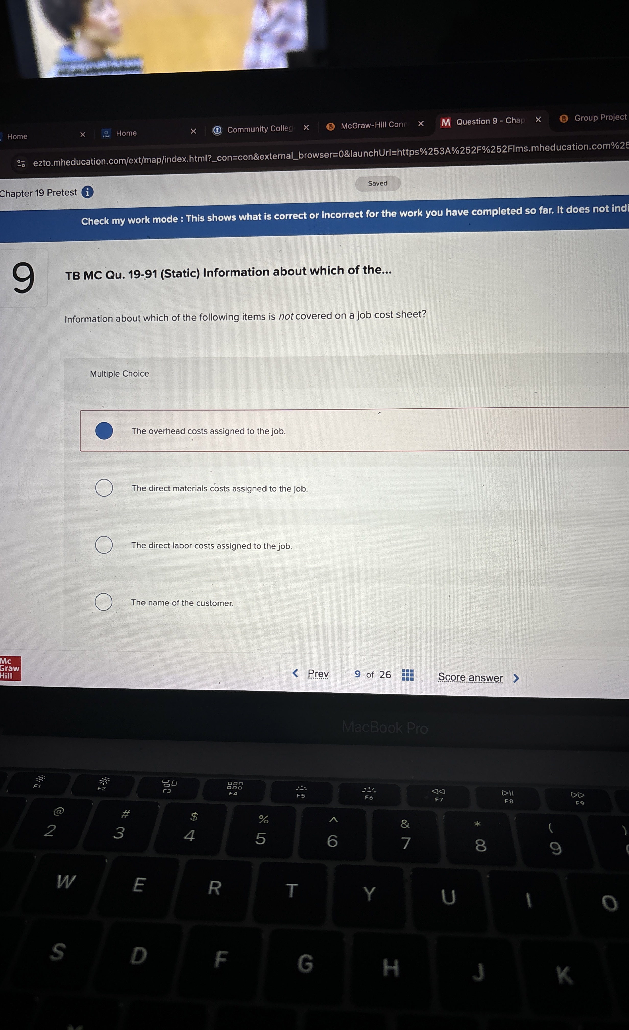  Steps for TB MC Qu.19-91(Static) Information about which of the... Information