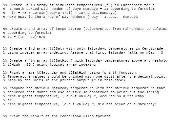 use Matlab to answer this!! %% Create a 10 array of simulated