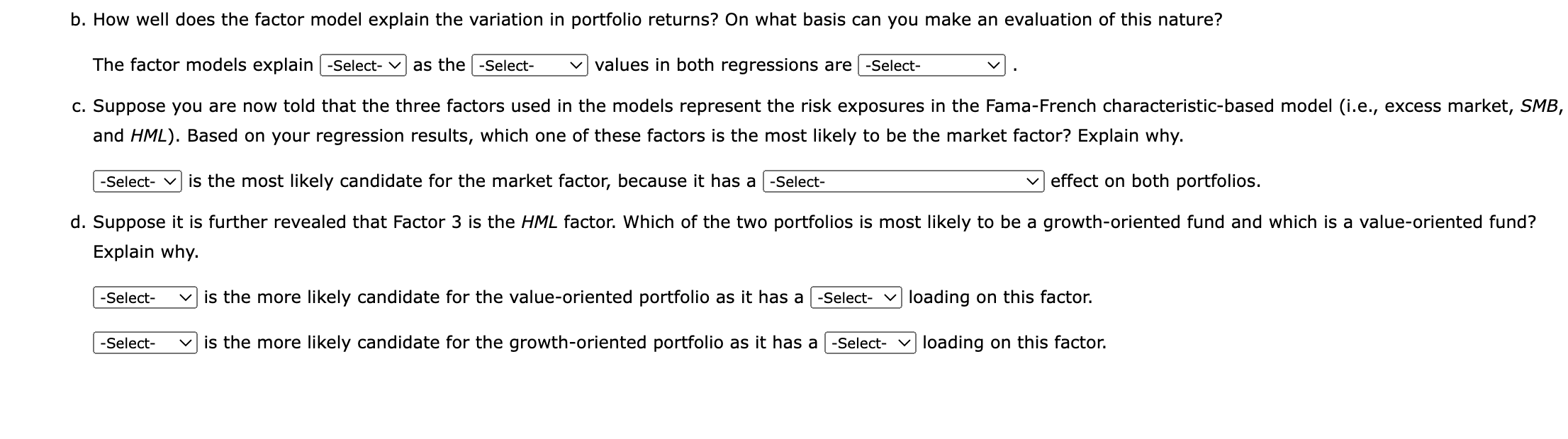 which lists 30 monthly excess returns to two different actively managed stock