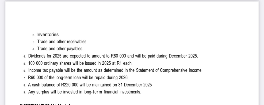  QUESTION ONE [18 MARKS] REQUIRED Use the information provided below to