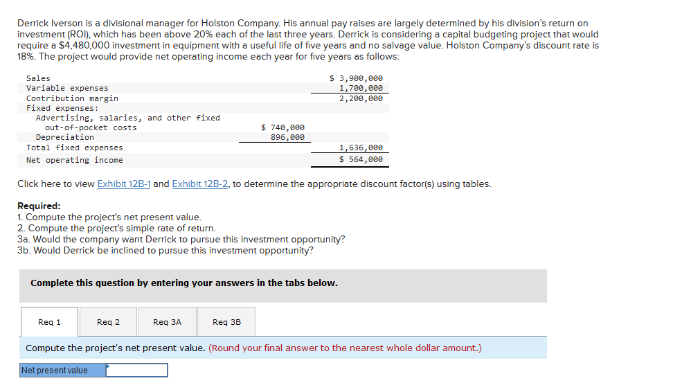  Compute the project's simple rate of return. (Round your answer to