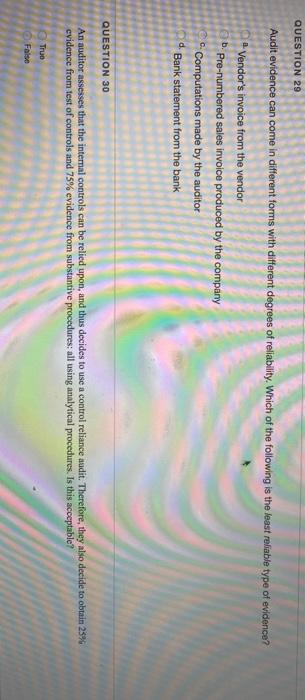  Audit evidence can come in different forms with different degrees of