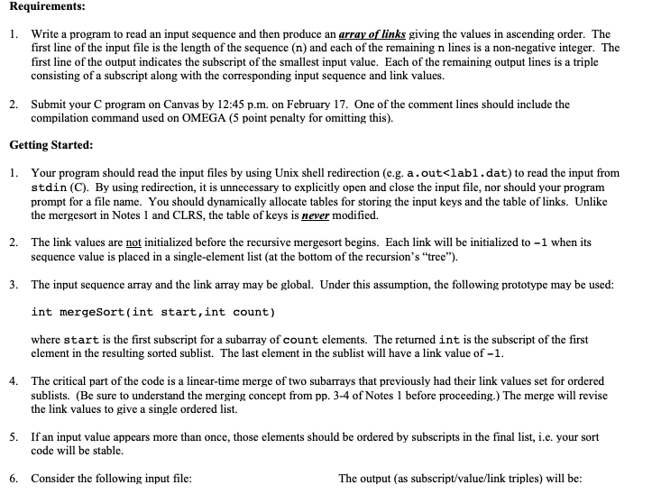 a IN C LANGUAGE. program to read an input sequence and then