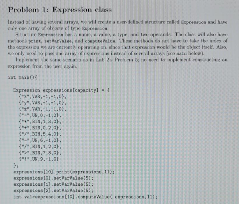 variables that take values from Z. An expression is defined as follows: