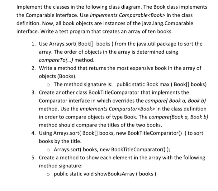  JAVA PROGRAMMING Implement the classes in the following class diagram. The