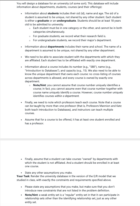 Database Management Systems Using E/R Diagrams Part 1. Part 2. You will