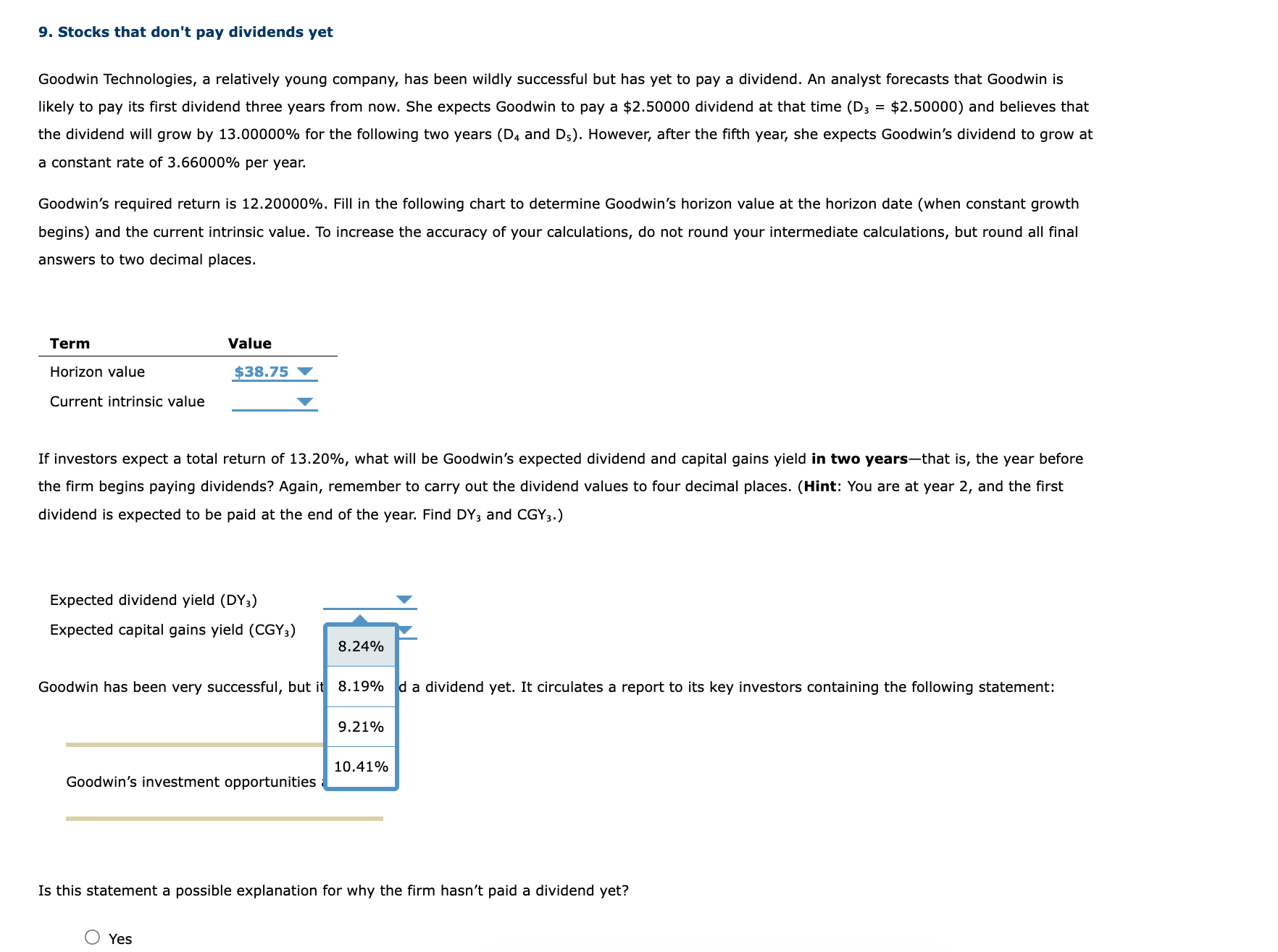 Goodwin to pay a $2.50000 dividend at that time (D3=$2.50000) and believes