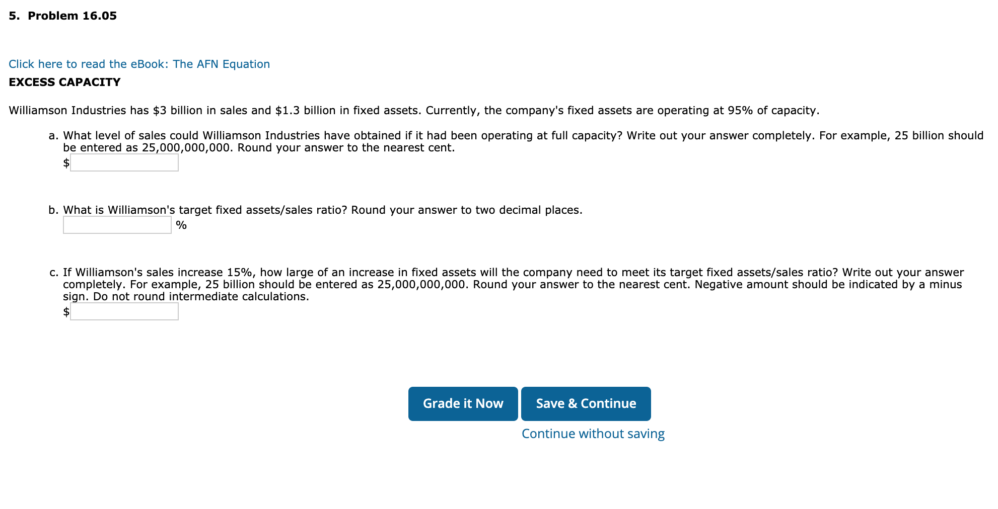 5. Problem 16.05 Click here to read the eBook: The AFN