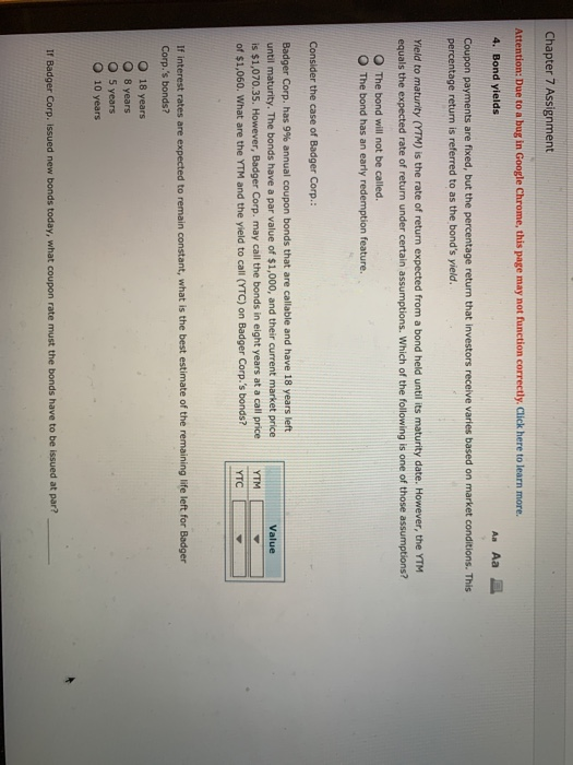  Chapter 7 Assignment Attention: Due to a bug in Google Chrome,