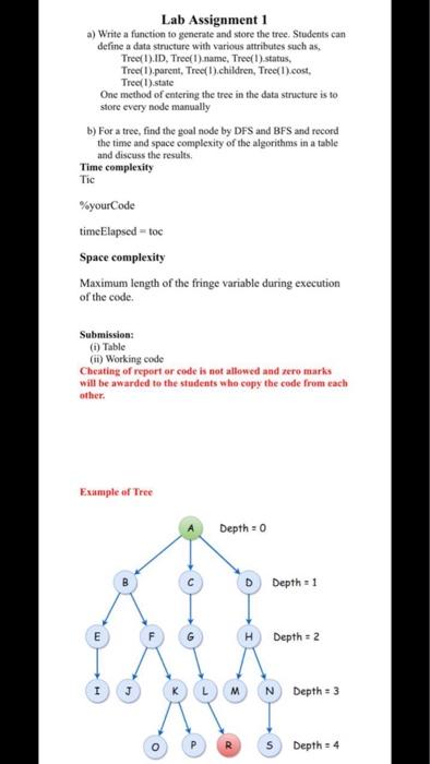 the tree. Students can define a data structure with various attributes such