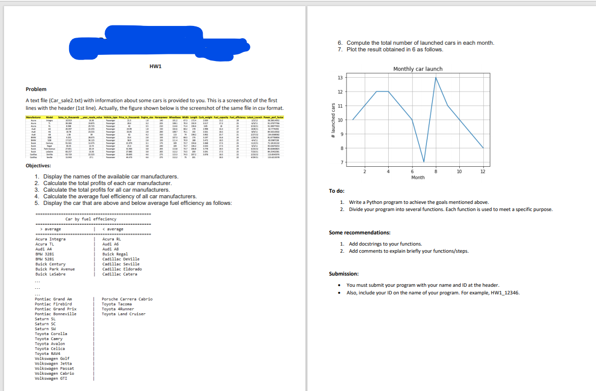  The file name Car_sales2 Write python code to read car2 file
