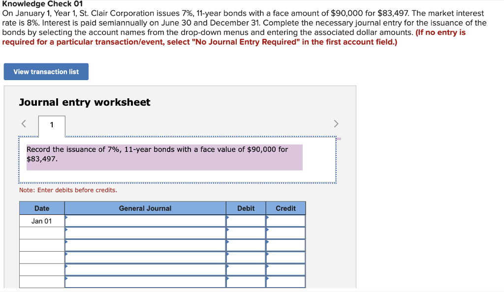  Knowledge Check 01 On January 1, Year 1, St. Clair Corporation