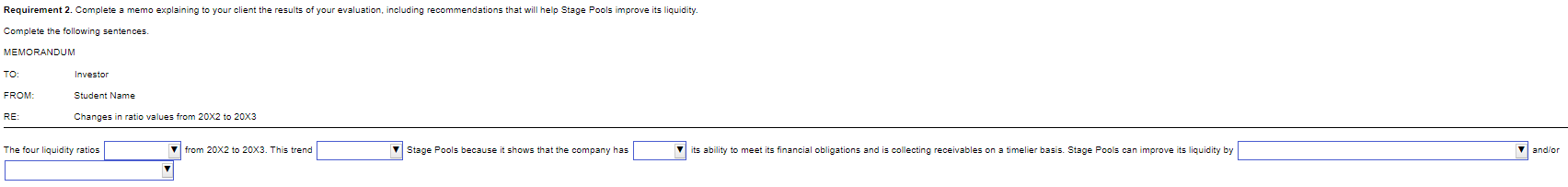 Requirement 2. Complete a memo explaining to your client the results of