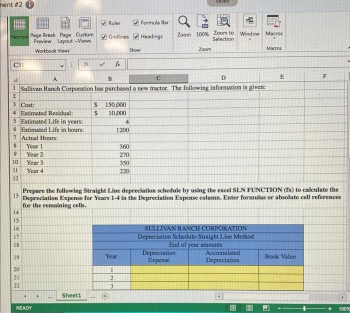 new tractor and has provided you with the information related to the