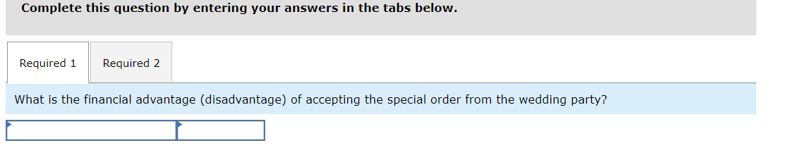 your answers in the tabs below. What is the financial advantage (disadvantage)