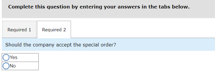 of accepting the special order from the wedding party? Complete this question