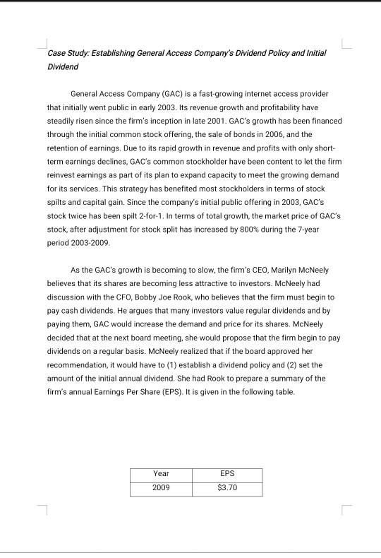  Please help me to solve question (e) Case Study: Establishing General