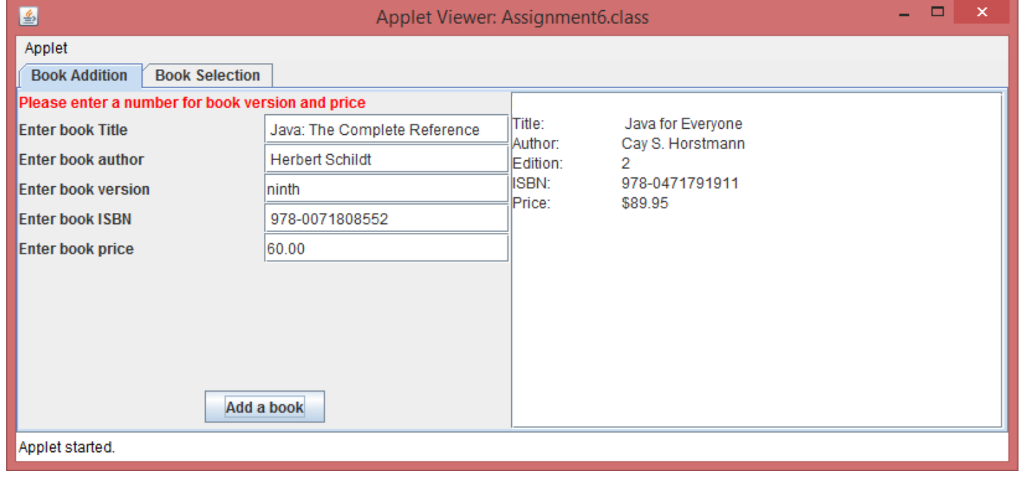 but not limited, to turn in the following source files: Assignment6.java (The