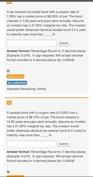 can you answer both so I can see the difference? A tax-exempt