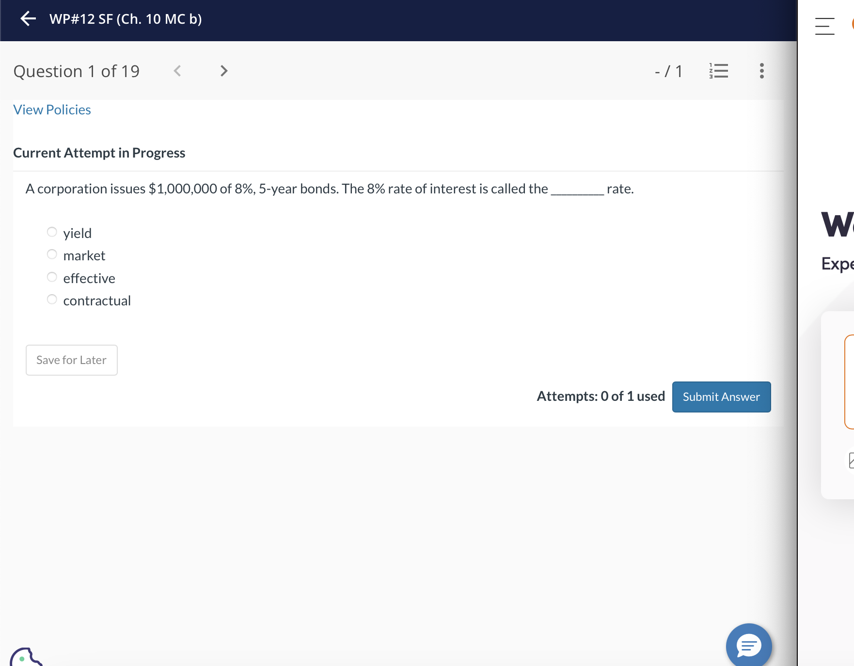  Current Attempt in Progress A corporation issues $1,000,000 of 8%,5- year