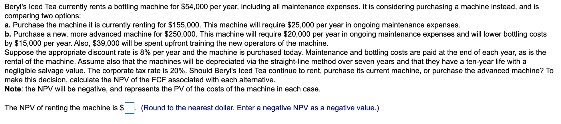 If you may please help me answer this question Beryl's Iced Tea