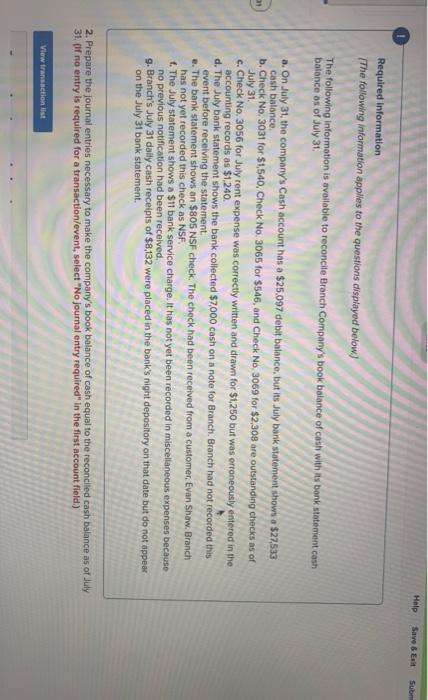  Help Save & E Subm Required Information The following information applies