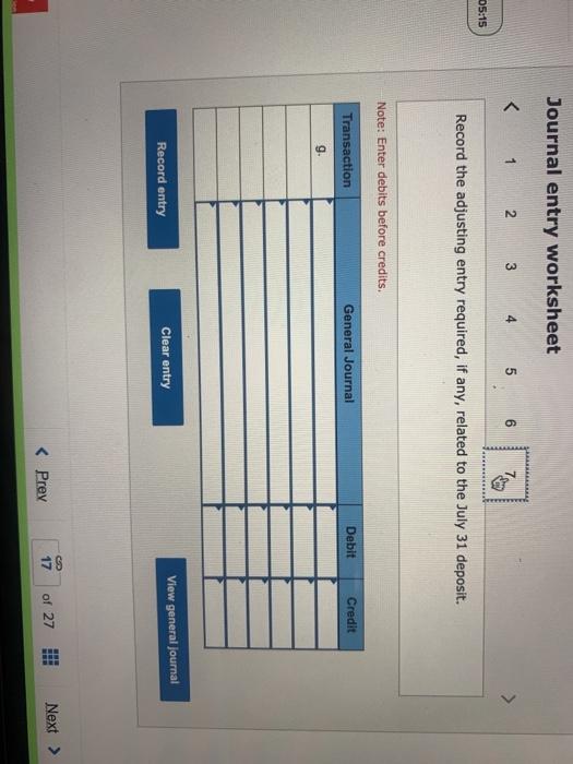 31 c. Check No. 3056 for July rent expense was correctly written