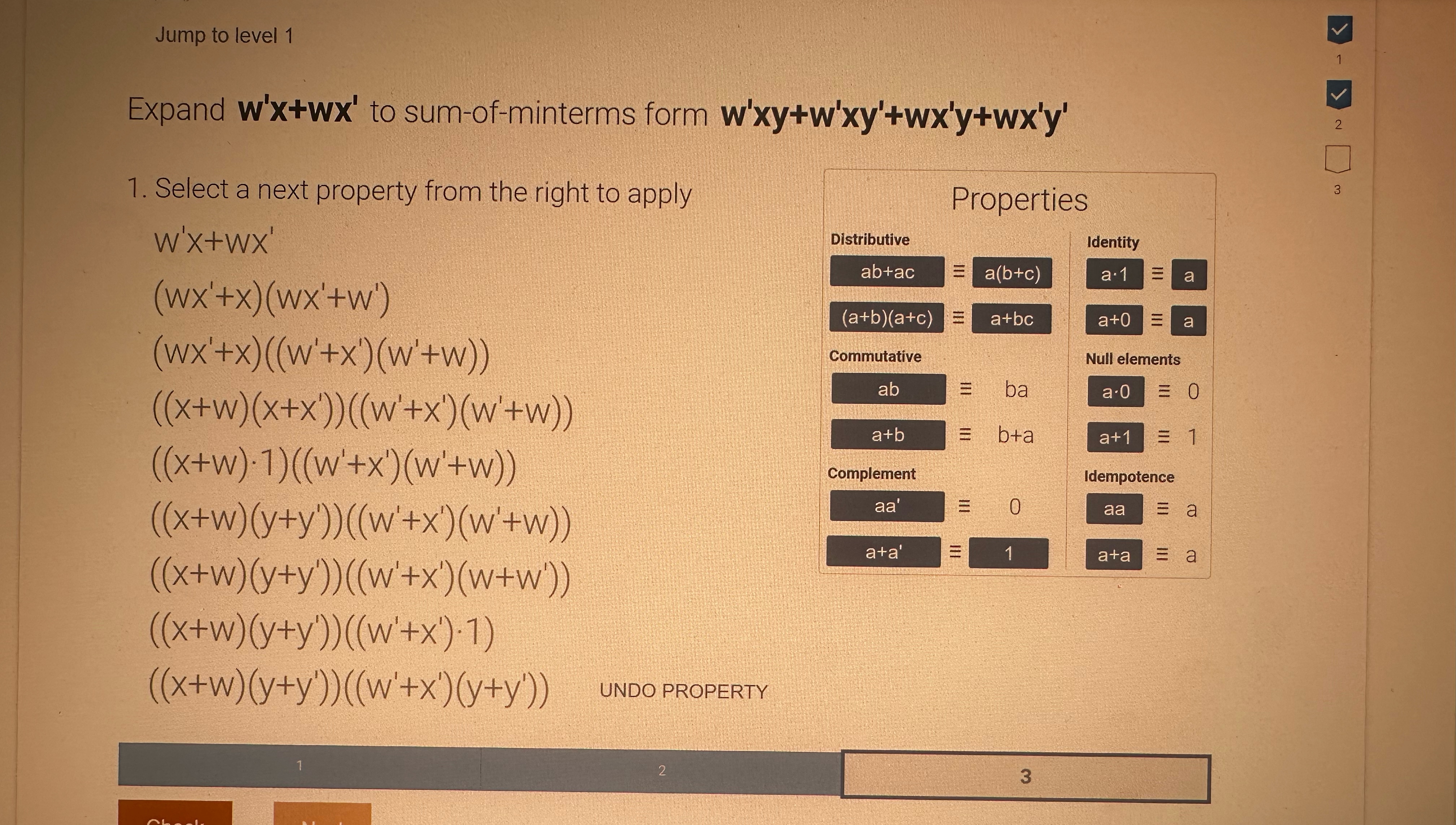  I need help with sum if minterms 