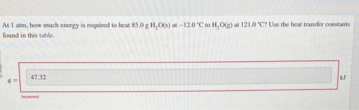 please answer and explain steps At 1atm, how much energy is required